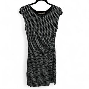 LOFT Black and White Geometric Mini Dress